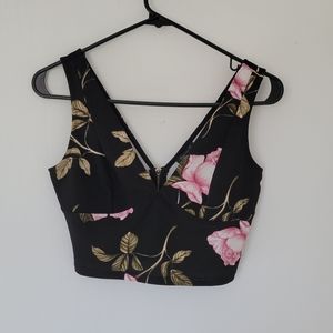 XS Floral Dynamite Crop Top with Zipper